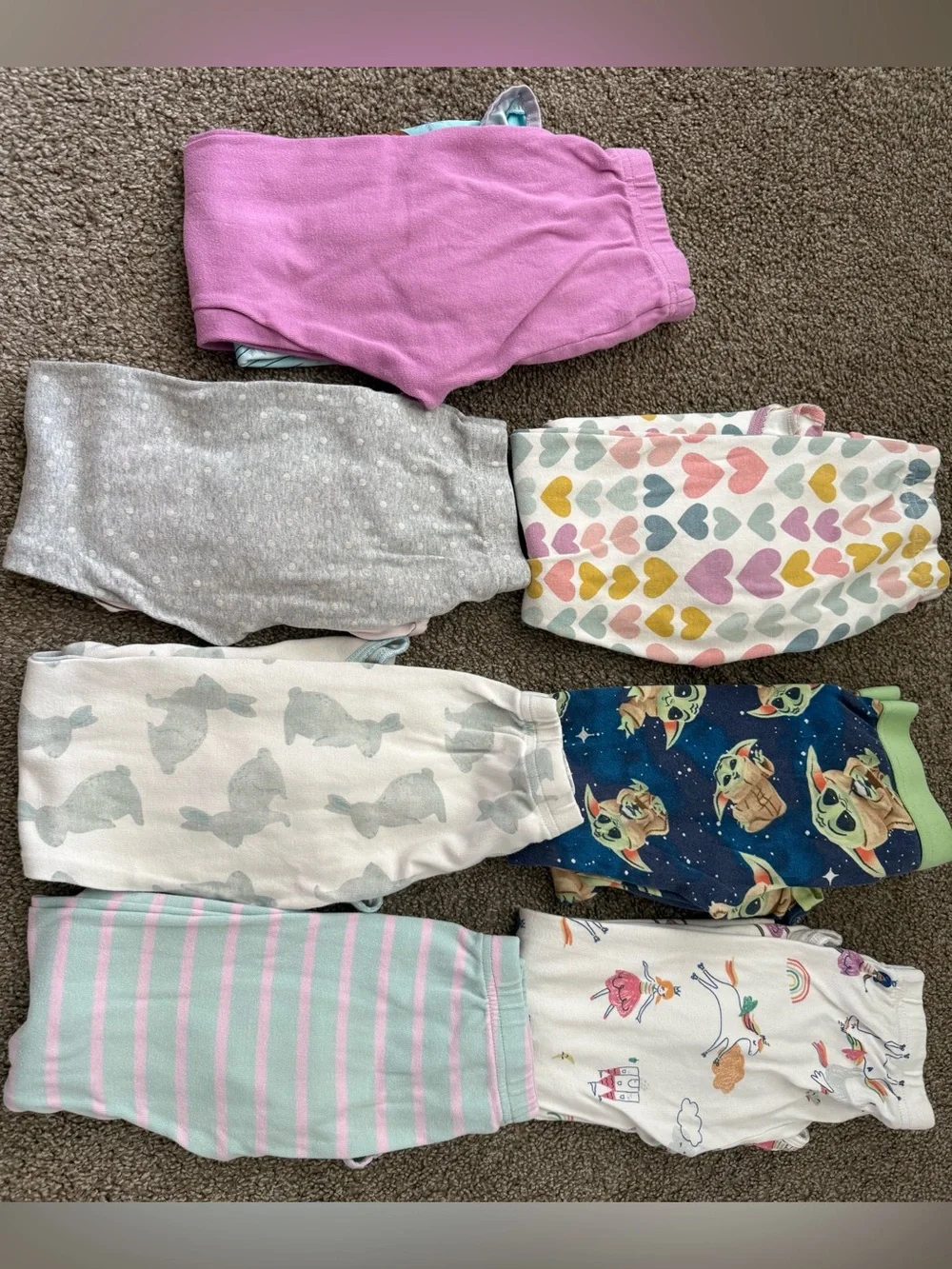 Carter’s Girls Kids Pajama 7 Sets Lot Size 6 Pants Short Sleeves